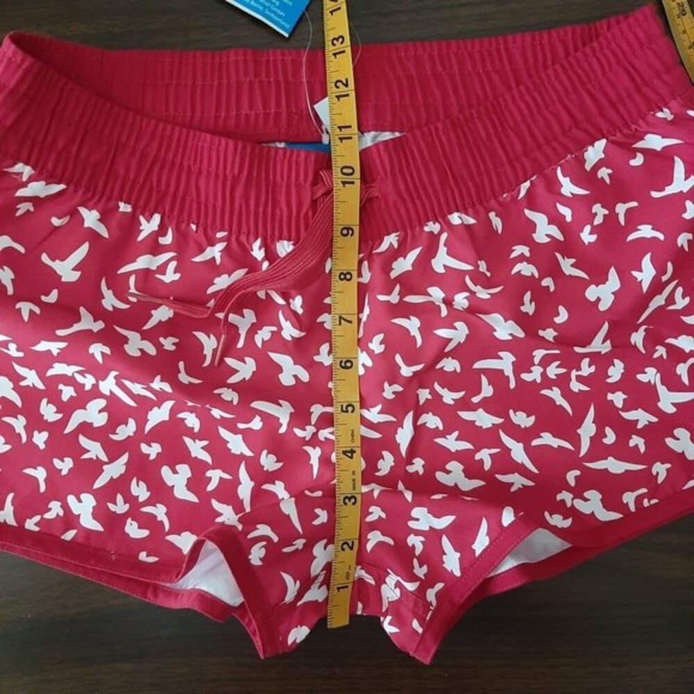 Firefly Swim Shorts Pockets Drawstring Fuchsia & White Seagulls Print Size M - Picture 8 of 13